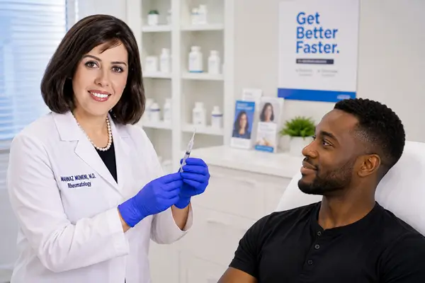 Dr. Momeni giving Vitamin D IM shots