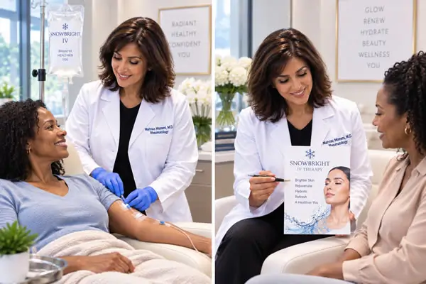 Doctor Giving Snow Bright to Patient
